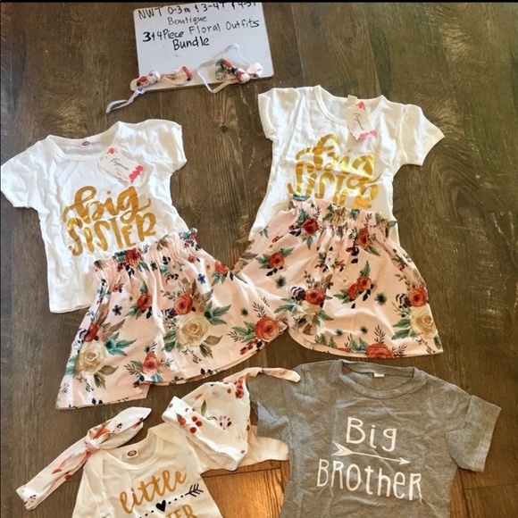 NWT 0-3 m, 3-4T, 4-5T Sibling Photo Sets
